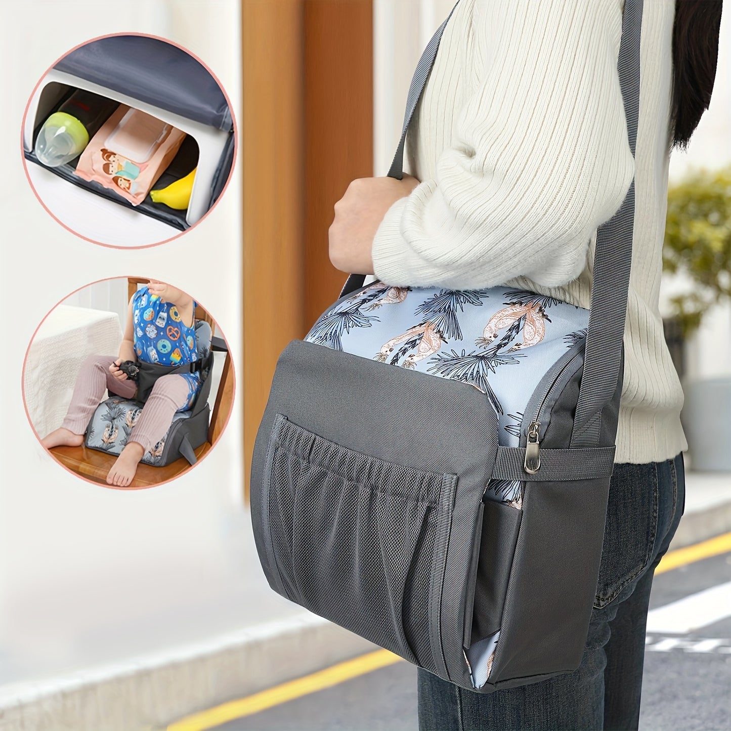 Booster Bag™ - 2 in 1 Booster Seat And Diaper Bag