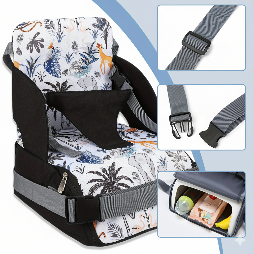 Booster Bag™ - 2 in 1 Booster Seat And Diaper Bag