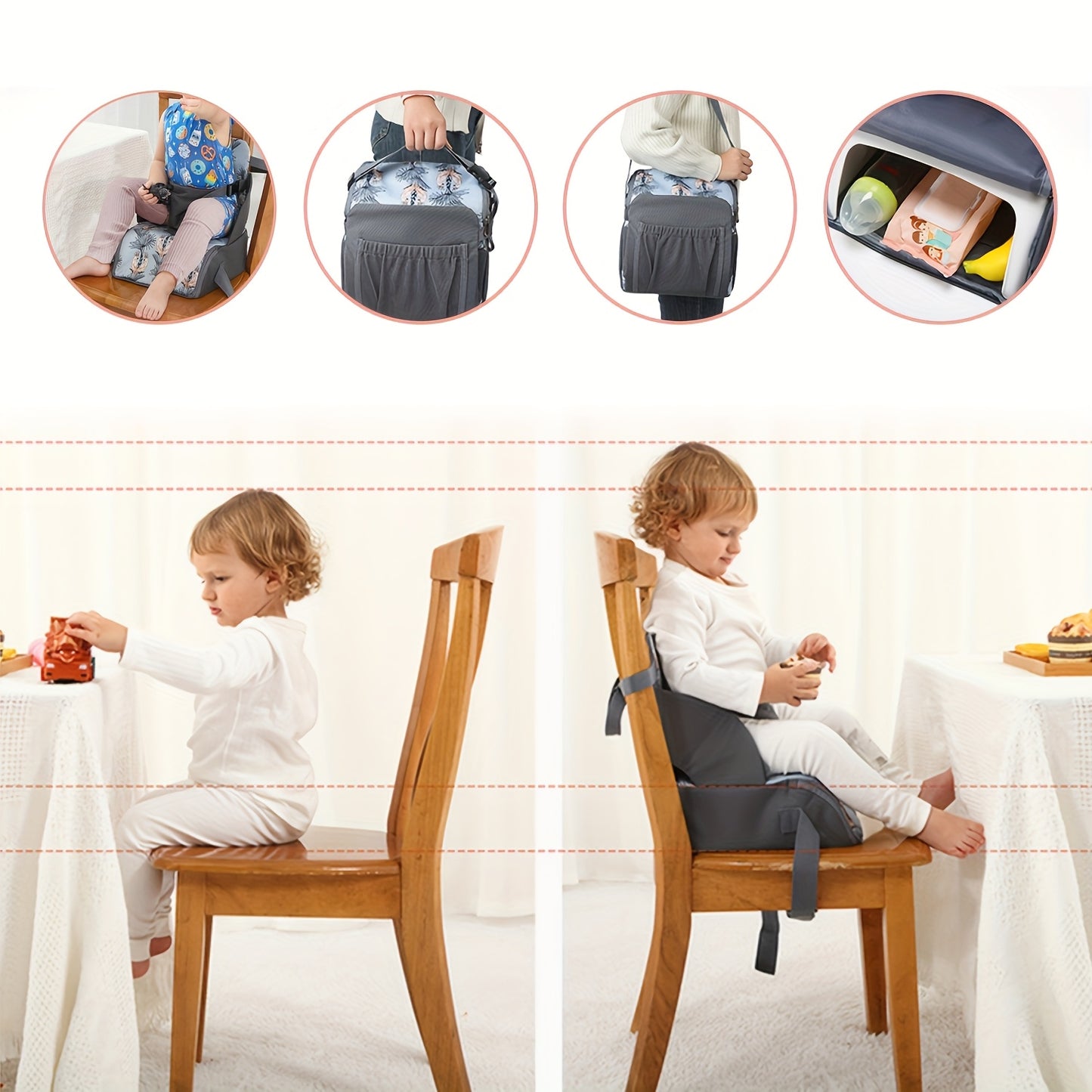 Booster Bag™ - 2 in 1 Booster Seat And Diaper Bag